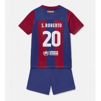 Barcelona Sergi Roberto #20 Heimtrikotsatz Kinder 2023-24 Kurzarm (+ Kurze Hosen)